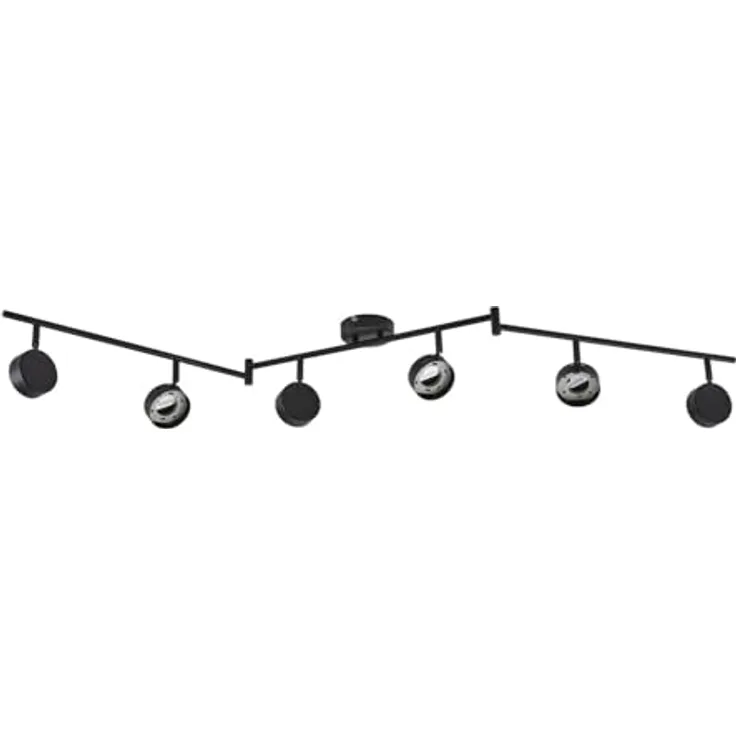 Lindby Strahler Jyla, 6-flammige Deckenlampe in Schwarz aus Metall mit GX53 Fassung für Arbeitszimmer und Wohnräume