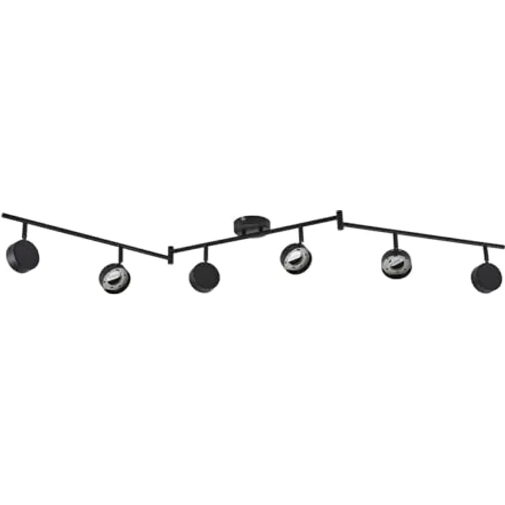 Lindby Strahler Jyla, 6-flammige Deckenlampe in Schwarz aus Metall mit GX53 Fassung für Arbeitszimmer und Wohnräume – Bild 1