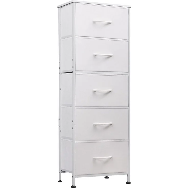 WLIVE Kommode Kommodenschrank, Sideboard mit 4/5 Schubladen, 40/120×30×98 cm, Metallrahmen, verstellbare Füße für Schlafzimmer/Flur – Bild 1