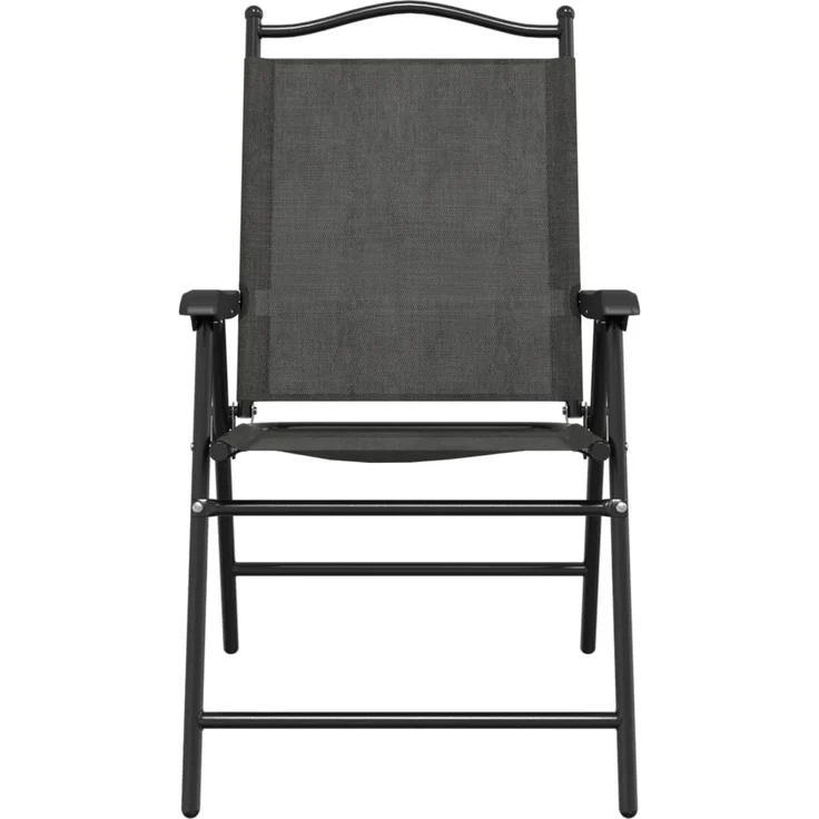 vidaXL Klappbare Gartenstühle 2 Stk. Graumeliert Stahl und Textilene 360197 – Bild 4