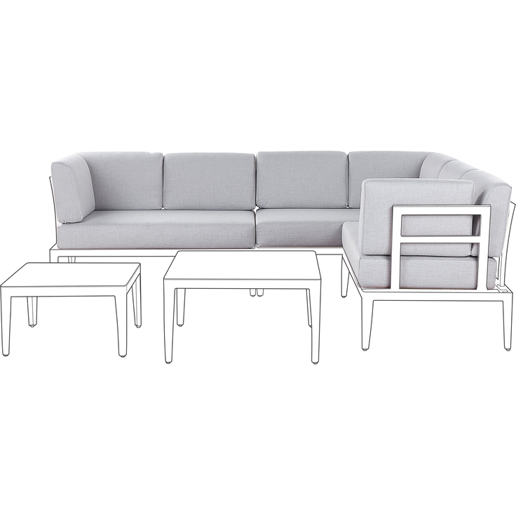 Outdoor Kissenbezug Set RIMA III Hellgrau