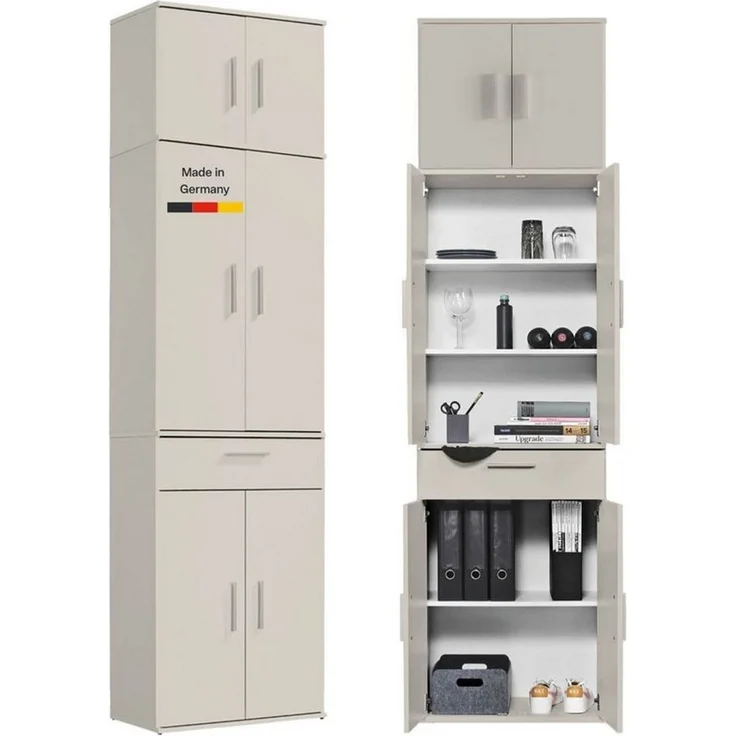 mokebo Mehrzweckschrank Der Extralange Made in Germany, Büroschrank, Aktenschrank, Flurschrank in Beige – Bild 1