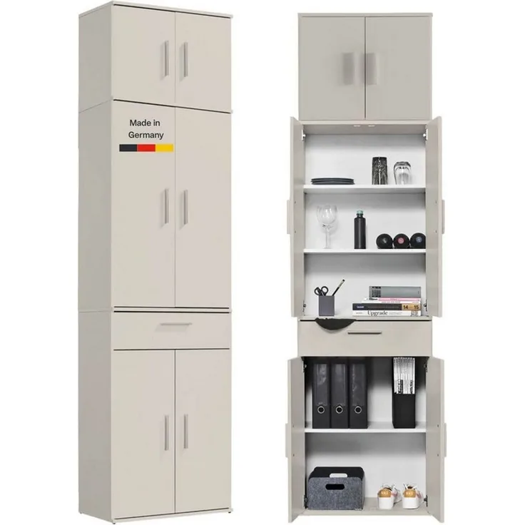 mokebo Mehrzweckschrank Der Extralange Made in Germany, Büroschrank, Aktenschrank, Flurschrank in Beige