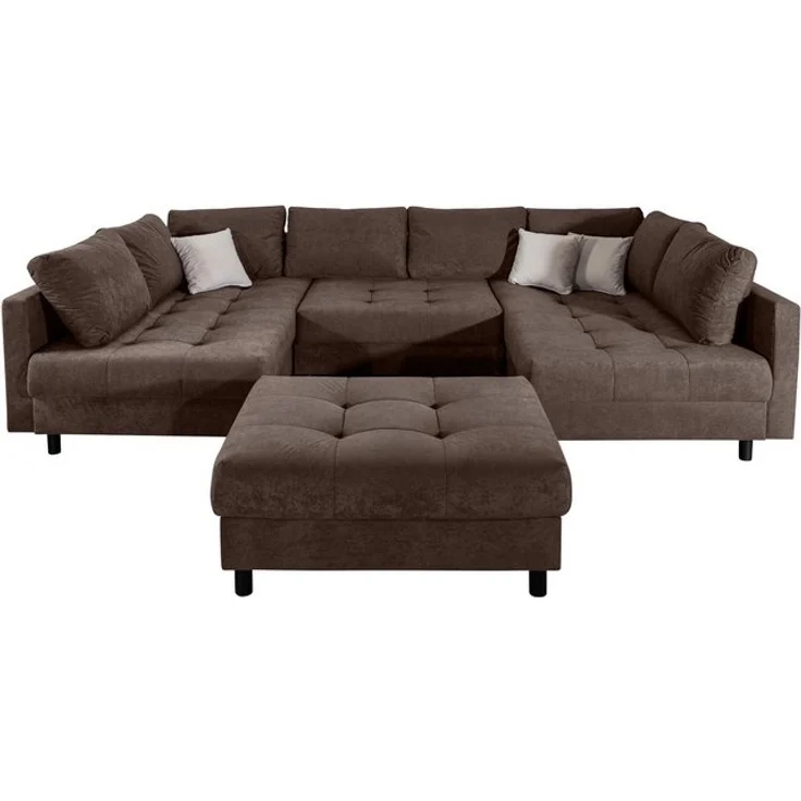 COLLECTION AB Wohnlandschaft Toni U-Form, B: 298 cm, mit Hocker & 3 Zierkissen, Federkern – Bild 4