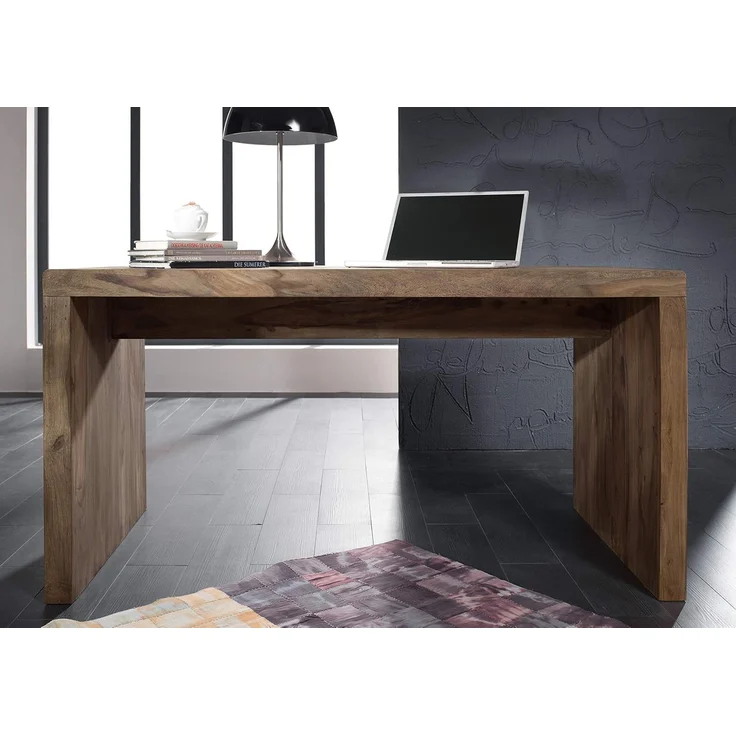 Schreibtisch Sheesham 148x75x78 grau geölt NATURE GREY #710 – Bild 8