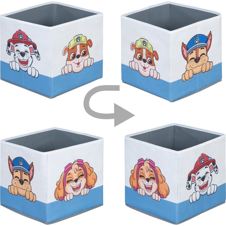 roba Aufbewahrungsbox 'Paw Patrol' - 2-teilig - HxBxT: 27 x 27 x 27 cm - Weiß / Blau – Bild 1