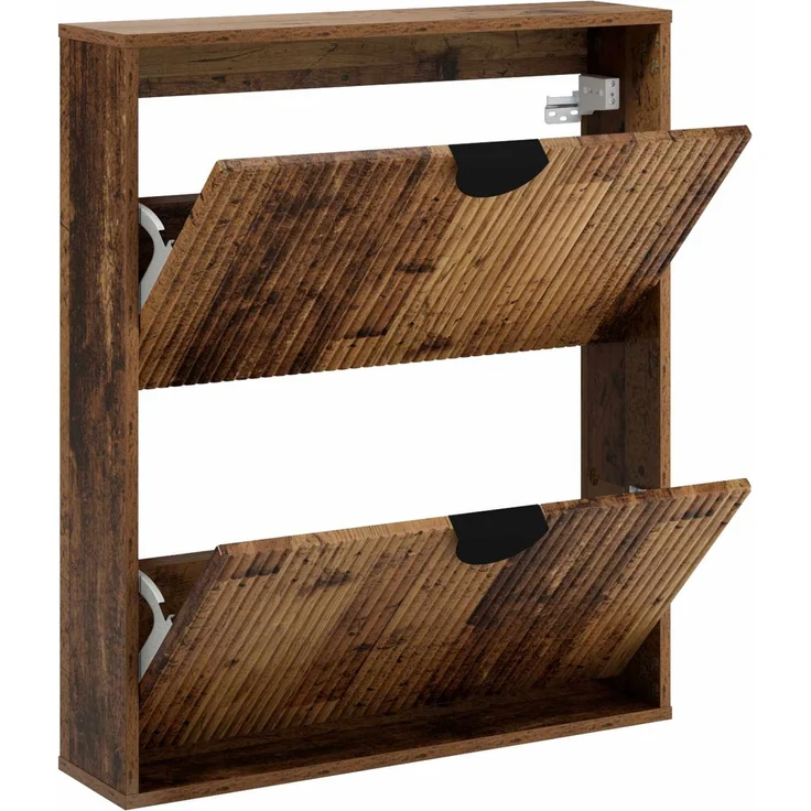 vidaXL Schuhschrank VENRAY 70 x 17 x 82 cm Holzwerkstoff Altholz 8020070 – Bild 4