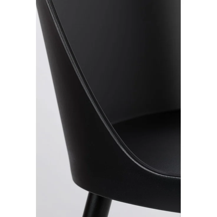 Esszimmerstuhl Pip im 2er-Set, Schwarz mit Metallbeinen für Wohnzimmer 46x53,5x85 cm – Bild 7