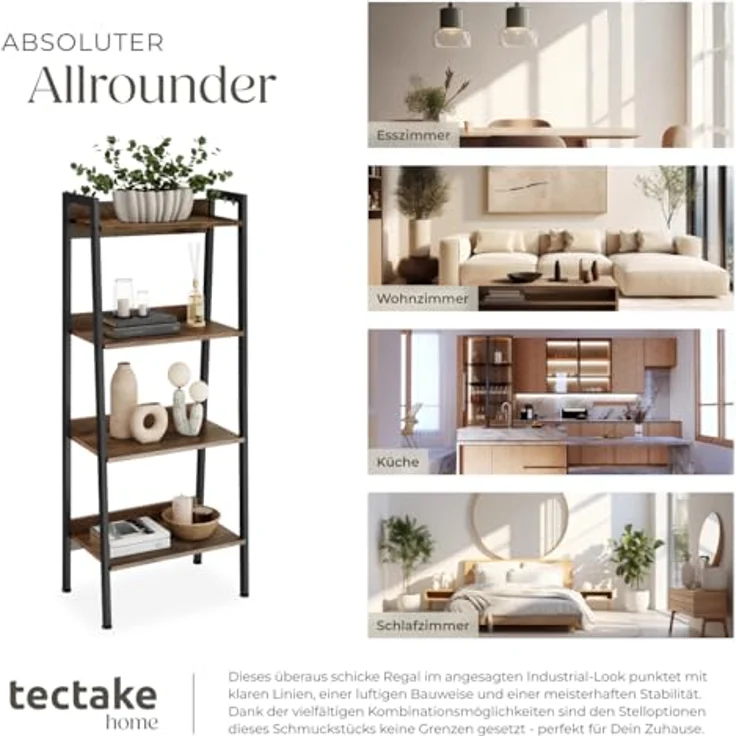 tectake Leiterregal Chatham, Set 1-tlg, Industrial Style – Bild 8