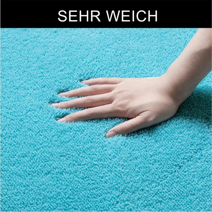OTTO home Badematte Cali, Badvorleger, Badezimmer Teppich, Duschvorleger, Höhe 10 mm, rutschhemmend beschichtet, schnell trocknend, fußbodenheizungsgeeignet, Polyester, rechteckig, weich, Uni Farben, auch als Teppich erhältlich – Bild 3