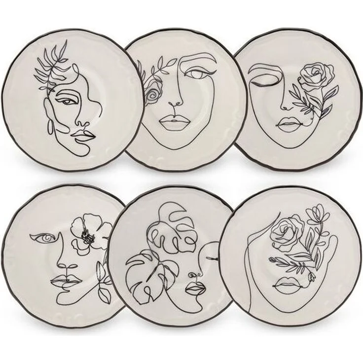 Karaca Kuchenteller Face Torten Set für 6 Personen, Tortenplatte, Porzellan, Torten Deko – Bild 4