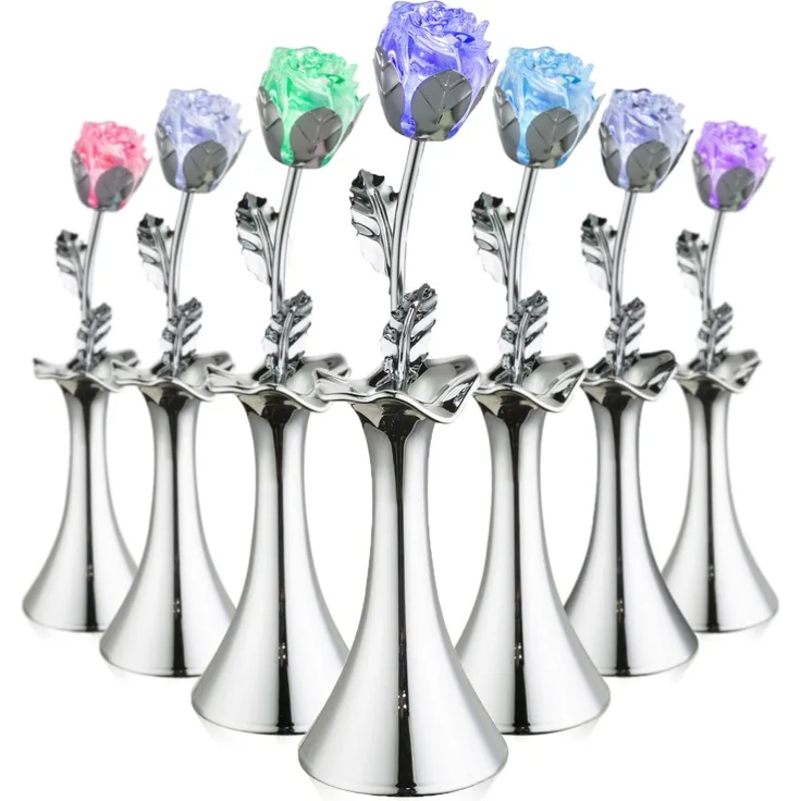 GLOBO '28112' LED-Tischlampe, Farbwechsel, Acryl/Chrom Rose/silber, 8x29,5 cm