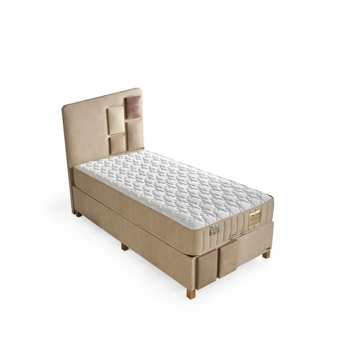 Schlafzimmer-Set "Liliana" – Bett mit Bettkasten, Hocker, Kommode und Matratze-Braun – Bild 6