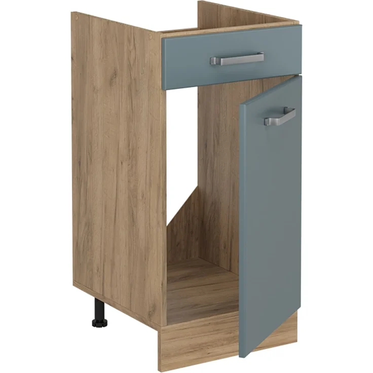 Küchenunterschrank R-Line Blau-Grau/Goldkraft Eiche 40 cm ohne Arbeitsplatte Vicco – Bild 3