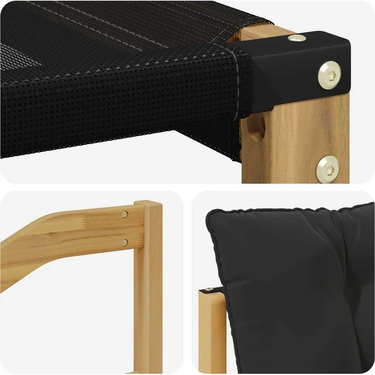 vidaXL Outdoor-Sofagarnitur mit Kissen 3 pcs Weiß und Schwarz 3389174 – Bild 5
