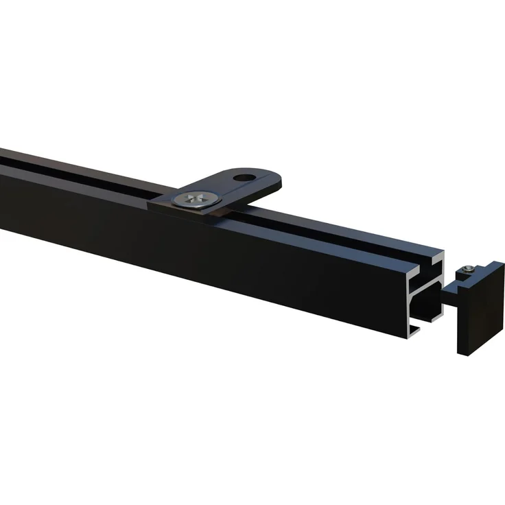 Gardineum Innenlaufschiene eckige Innenlaufstange/ Gardinenstange 20x20 mm mit Deckenträger
