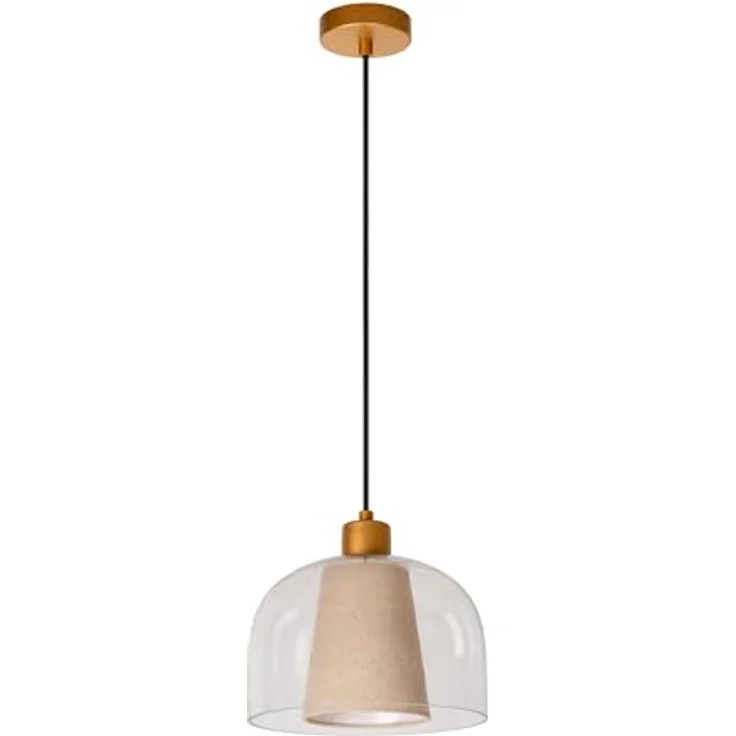 Lucide GUNHILD Pendelleuchte, Ø 24 cm, 1xE27, transparent, höhenverstellbar, dimmbar (ohne Dimmer) – Bild 2
