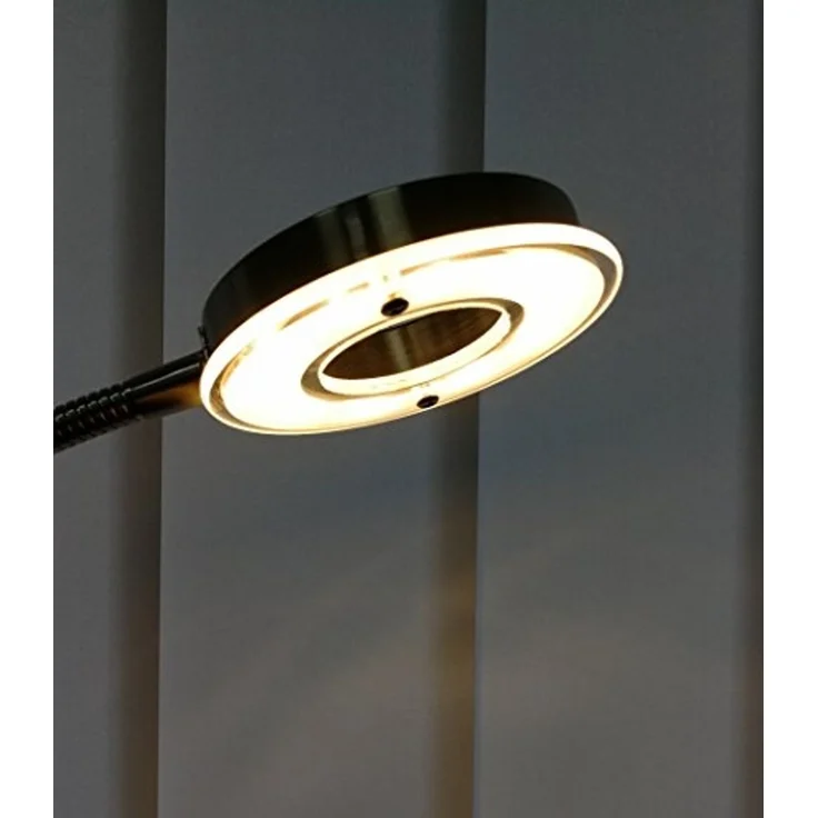 TRANGO LED Stehlampe, Touchdimmer & Stufenlos dimmbar, 1515 LED Stehlampe 2-flammig mit LED Modulen Serie *MOTHER-SON* I 24 Watt stufenlos dimmbar I satiniertes Glas Lampenschirm I Höhe ca. 1800mm schwenkbar & drehbar, modern & chic Stehleuchte – Bild 5