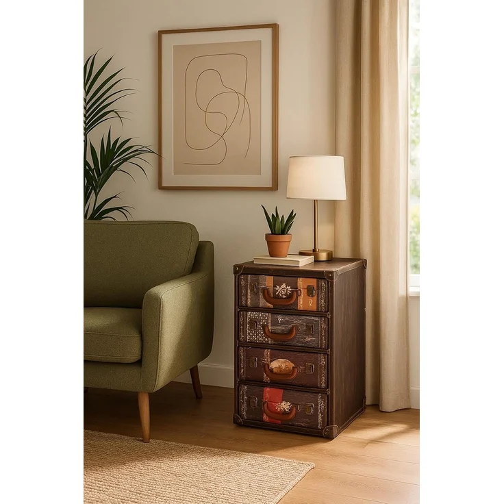 Kobolo Regal Kommode TAIO aus MDF mit bedrucktem Kunstleder – Bild 2