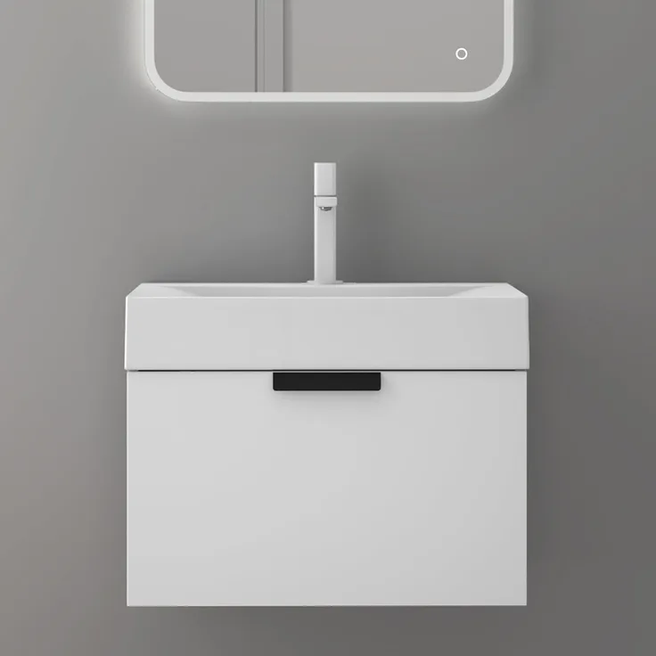 doporro Badmöbel-Set Design Waschtisch-Unterschrank Soft-Close Badschrank-Set Lonato, Soft-Close Mechanismus