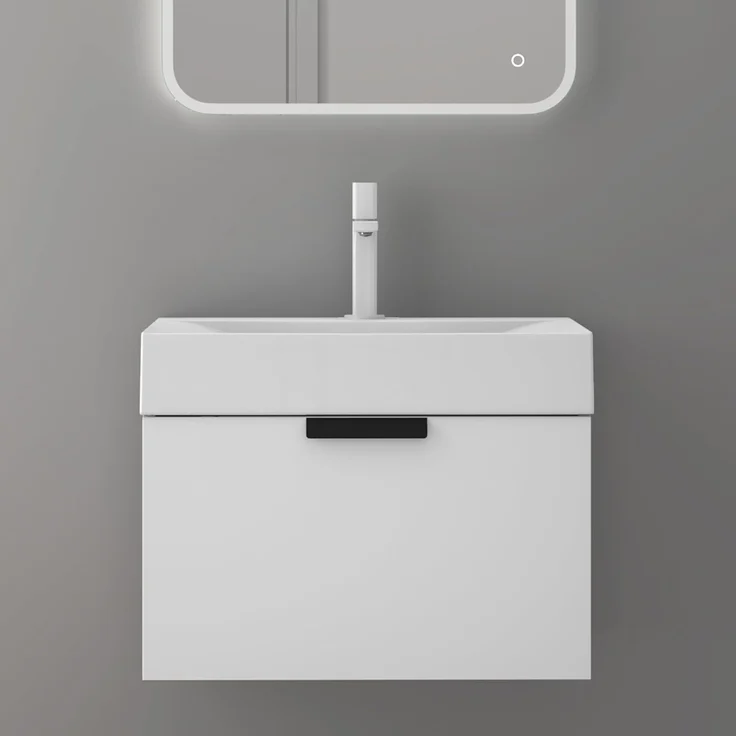 doporro Badmöbel-Set Design Waschtisch-Unterschrank Soft-Close Badschrank-Set Lonato, Soft-Close Mechanismus