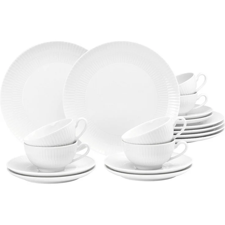 Seltmann Weiden Teeservice Geschirr-Set, 18 Teile, Amina, groß (18-tlg), 6 Personen, Porzellan, Tassen, Untertassen, Teller, Made in Germany, 18 Teile, für 6 Personen – Bild 5