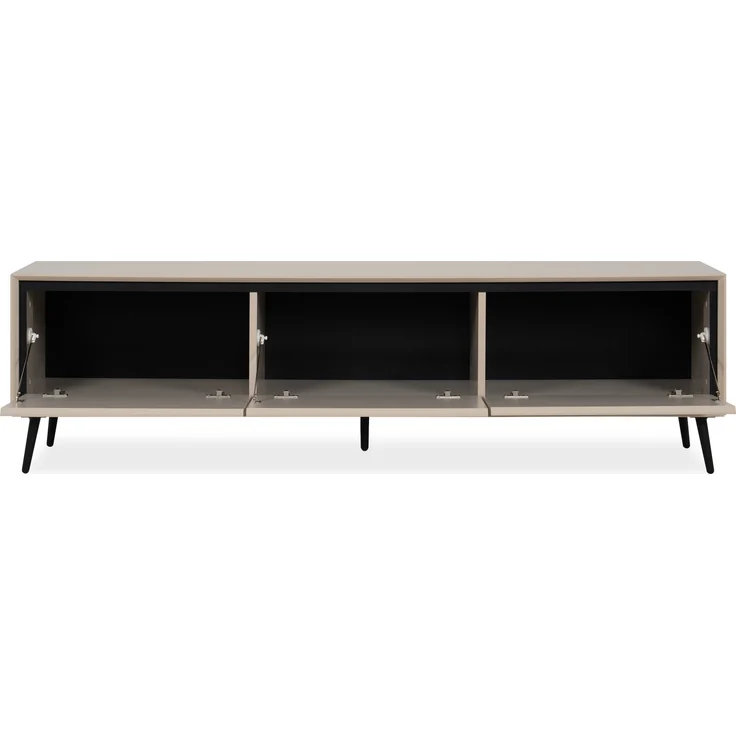 Lowboard >Arona< 3 Klappen, in Sand / Schwarz - 175x50x38cm (BxHxT) – Bild 7