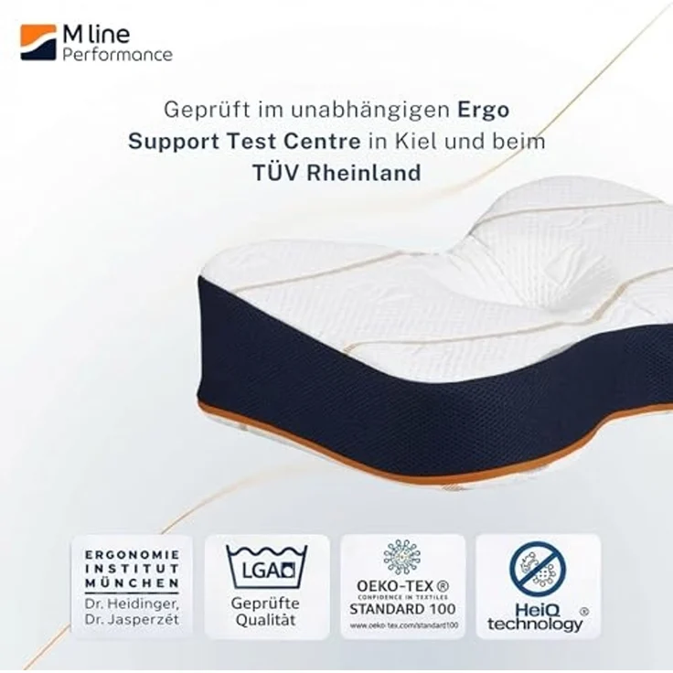 M line | Athletic Pillow | Orthopädisches Kopfkissen - Kissen Nackenschmerzen - Schmetterlingskissen mit optimaler Lüftung - 50 x 35 x 12 cm – Bild 4
