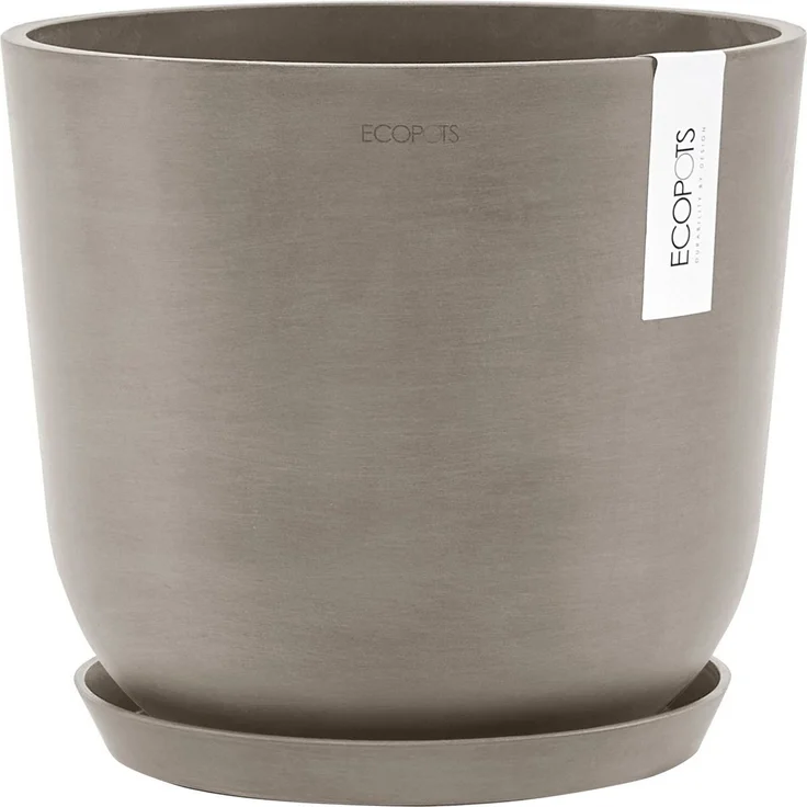 ECOPOTS Blumentopf Oslo 25 Taupe, für innen und außen: frostsicher, bruchsicher und lichtbeständig – Bild 1