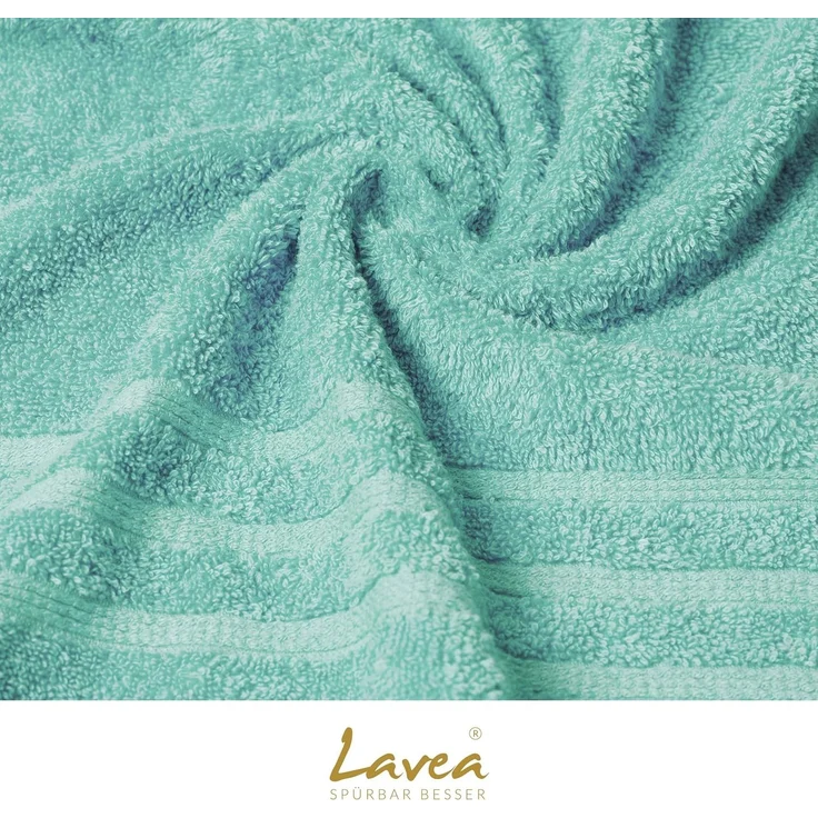 Lavea Waschhandschuh Bali, 16x22cm aus 100% Bio-Baumwolle, einzigartig weiche Waschhandschuhe mit Aufhänger (Set, 6-St), hochwertige und nachhaltige Premium Waschlappen - schonende Reinigung – Bild 6