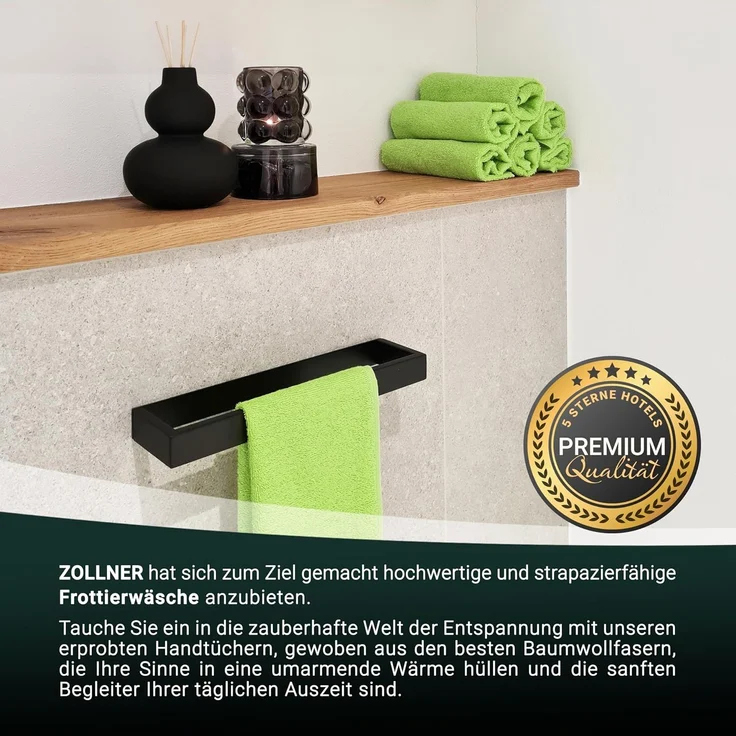 ZOLLNER 10er Set Seiftücher, Baumwolle, 30x30 cm, 420g/qm, grün (apfelgrün) – Bild 5