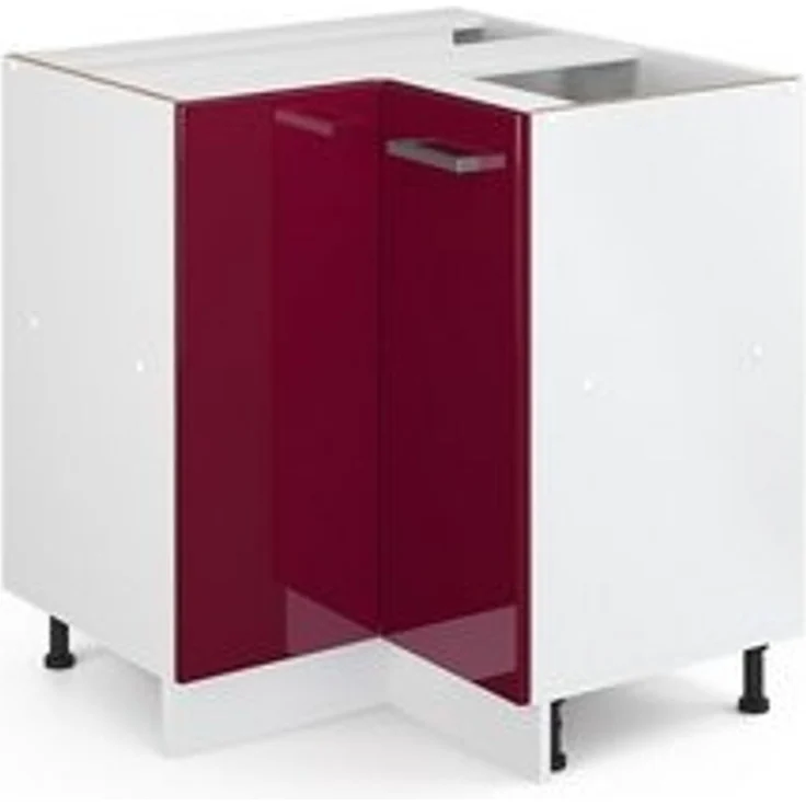 Eckunterschrank R-Line Rot Hochglanz 75.6 cm ohne Arbeitsplatte Vicco – Bild 6