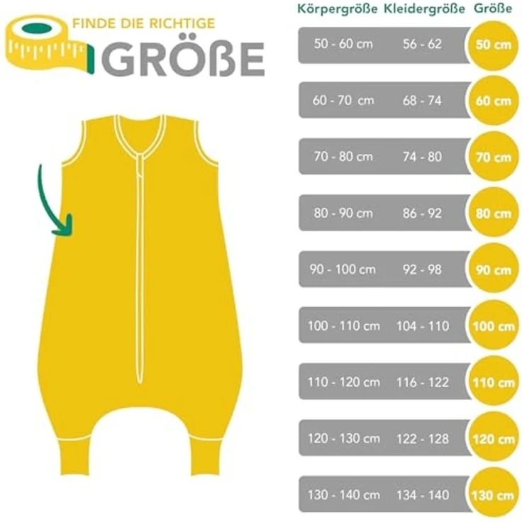 Schlummersack Kinderschlafsack Schlafsack mit Füßen und umklappbaren Bündchen, 2.5 Tog OEKO-TEX – Bild 7