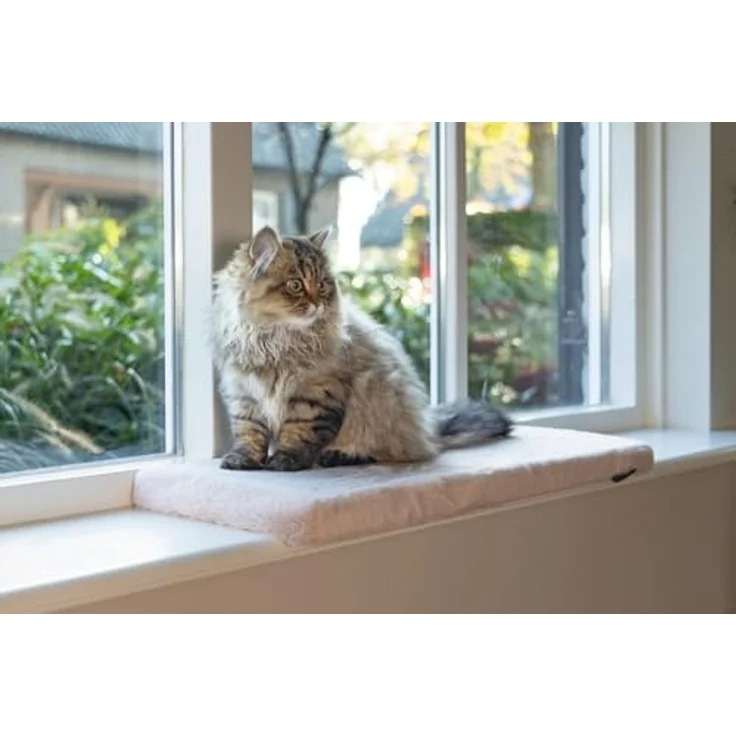 Beeztees Tierbett Fensterbankkissen Moza aus Plüsch rosa – Bild 3