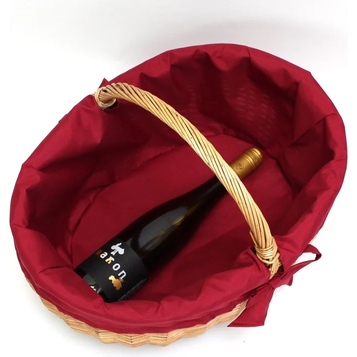 Einkaufskorb Rote Schleife Tragekorb Bügelkorb Einkaufstasche Picknick Korb – Bild 3