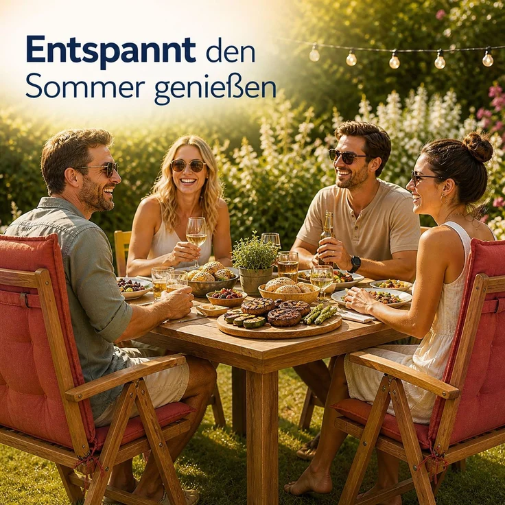 BURI 4x Auflagen Set Hochlehner für Gartenstühle 120x48x7cm Sesselauflagen Polster UV Lichtecht - Gartenstuhlauflagen Stuhlkissen mit Dicker Schaumstoff Füllung (Terrakotta) – Bild 8