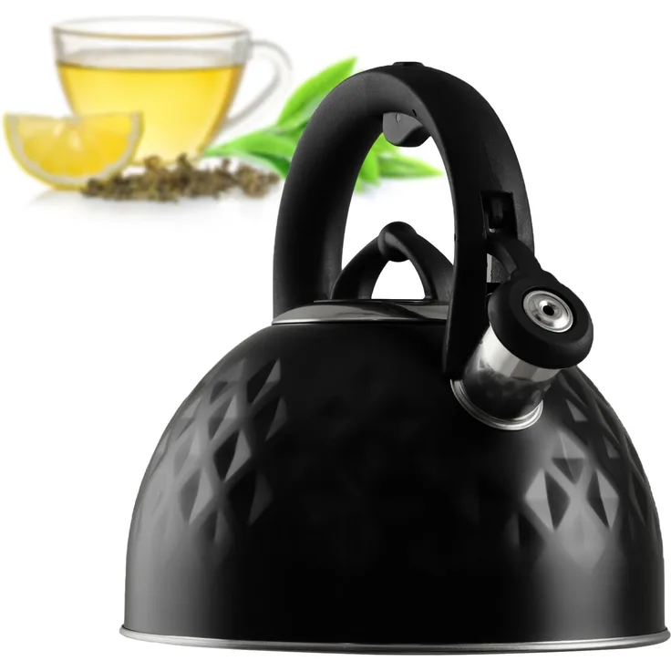 KADAX Stahlkessel 2,5 l, Induktion, Gaspfeife mit Griff, traditionell