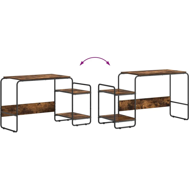 vidaXL Schreibtisch mit Stauraum Räuchereiche 131,5 x 50 x 75,5 cm 8008052 – Bild 7