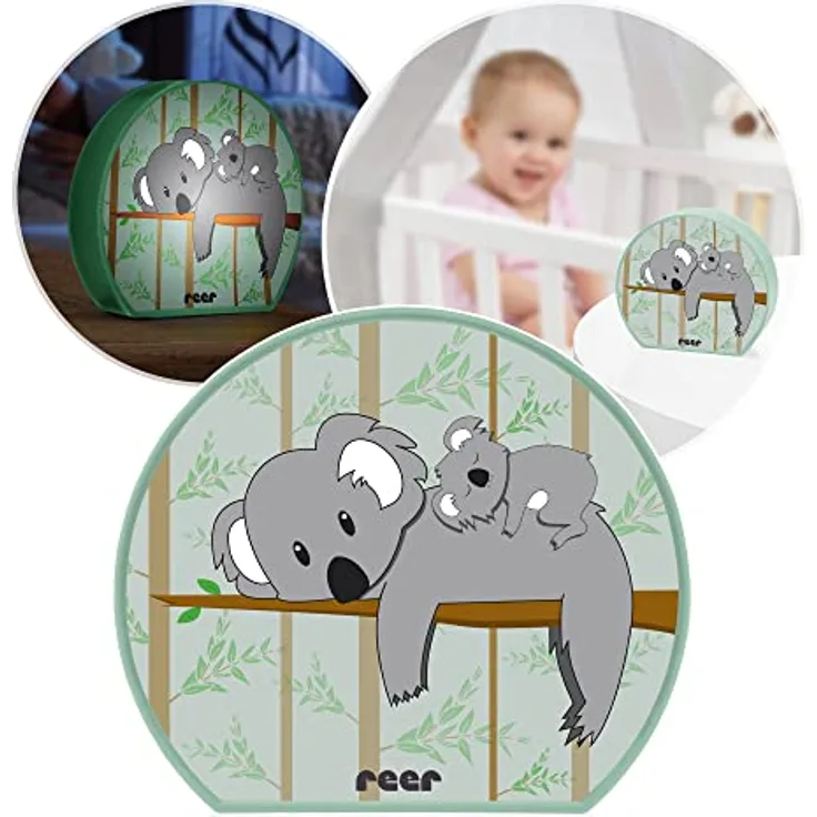 Reer MyBabyLight Nachtlicht, Beruhigungslicht Koala, energiesparende LED-Technologie, kindersicher, batteriebetrieben