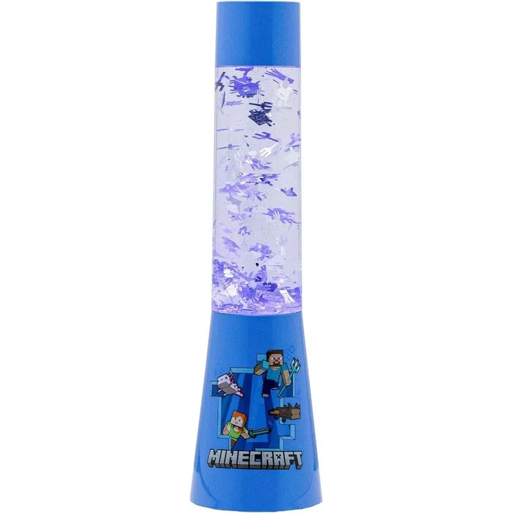 Paladone PP10069MCF Minecraft Glitzer Lavalampe, Flow Lamp Stimmungsbeleuchtung, 33 cm, Plastic, Multi Tischlampe - Lampe - Schreibtischlampe, Mehrfarbig