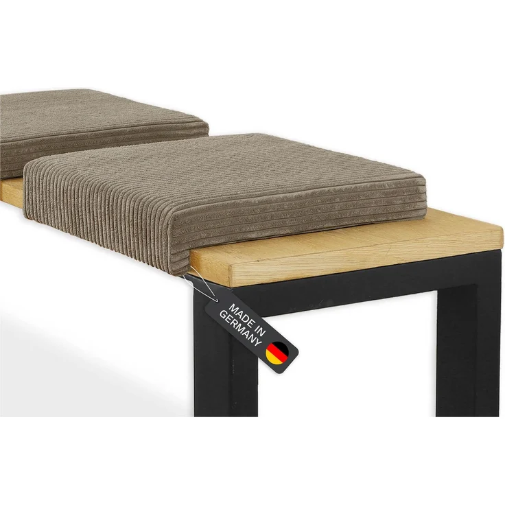 Lycce Bankauflage Klemmkissen mit Leiste - Cord, Polsterung, rutschfest Taupe 8x40x38cm – Bild 2