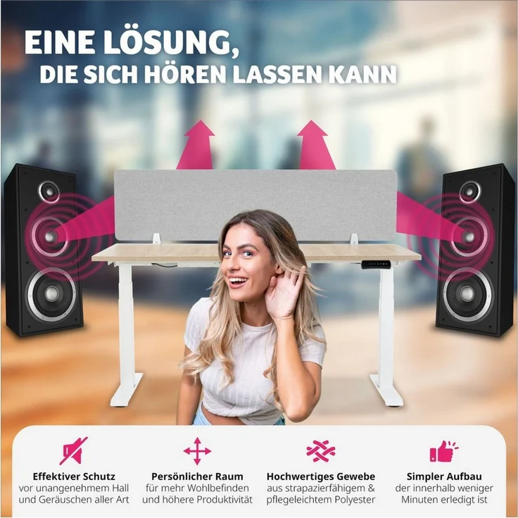 tectake Raumteiler Schreibtisch Trennwand, in 2 Größen – Bild 3