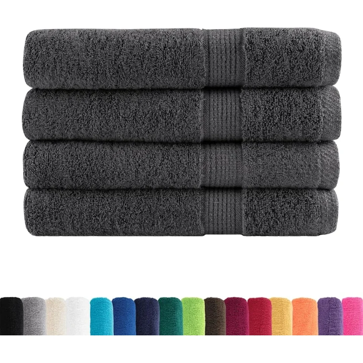 vidaXL Premium Handtücher SOLUND 4 Stk. Anthrazit 100x200 cm 600 g/m² 137173 – Bild 2