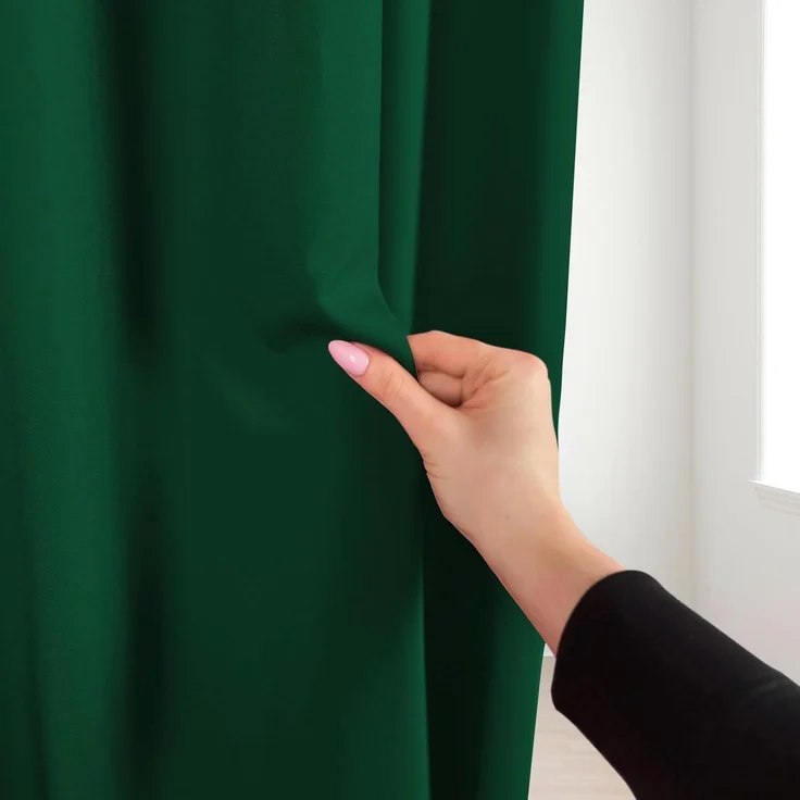Rollmayer 'Vivid' 2er Pack Vorhänge mit Tunnelband flaschengrün 26, 135x215 cm, blickdicht – Bild 5
