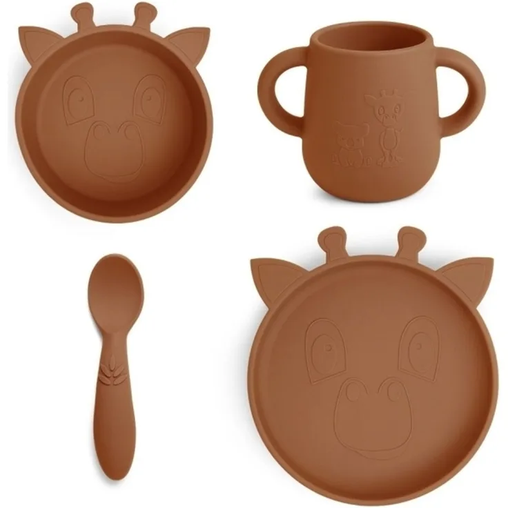 Nuuroo Lykke Silikon-Geschirrset 4er-Pack Caramel Café