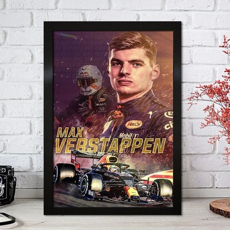 Poster Formel 1 Max Verstappen Rennfahrer Helm Rennwagen Red Bull · Deko Print ohne Rahmen - I / 40x50 cm – Bild 4