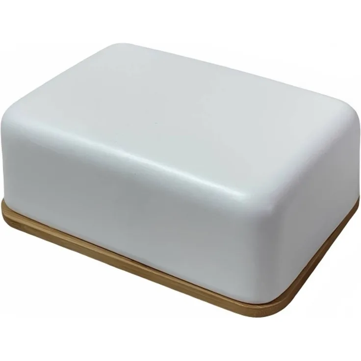Butterdose Keramik mit Bambusdeckel