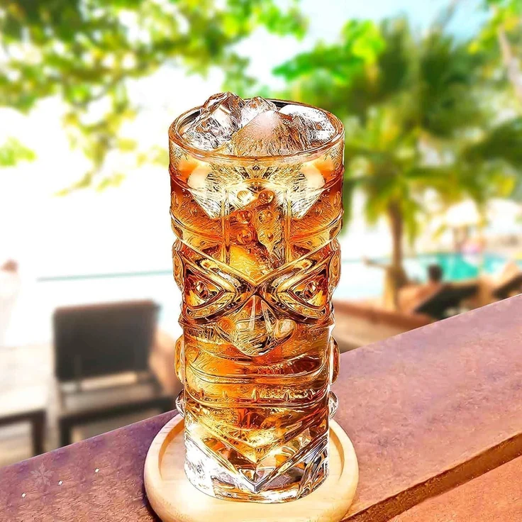 Tiki Longdrinkgläser 6er Set 400ml Lustige Cocktailgläser für Bars – Bild 4
