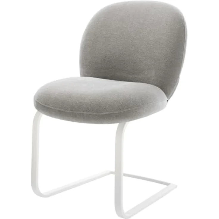 Freischwinger Nube-Flex Strukturstoff Soft Grau Freischwinger flach Weiß Taschenfederkern – Bild 1