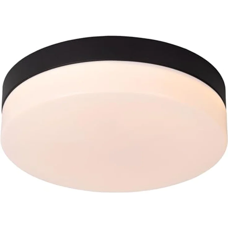 LUCIDE BISKIT Deckenleuchte Badezimmer, Ø 23 cm, LED 1x12W 2700K, IP44, mit Bewegungssensor, Schwarz – Bild 1